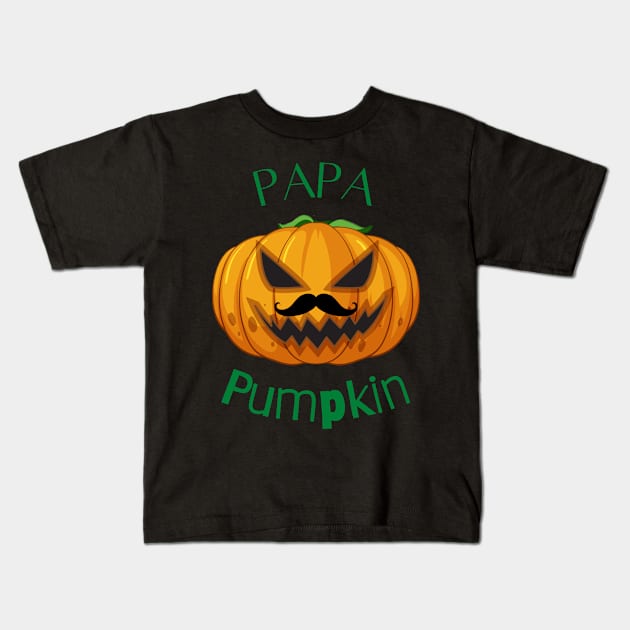 PAPA PUMPKIN - Funny Halloween Pumpkin Head | Halloween Costume Kids T-Shirt by Cosmic Story Designer